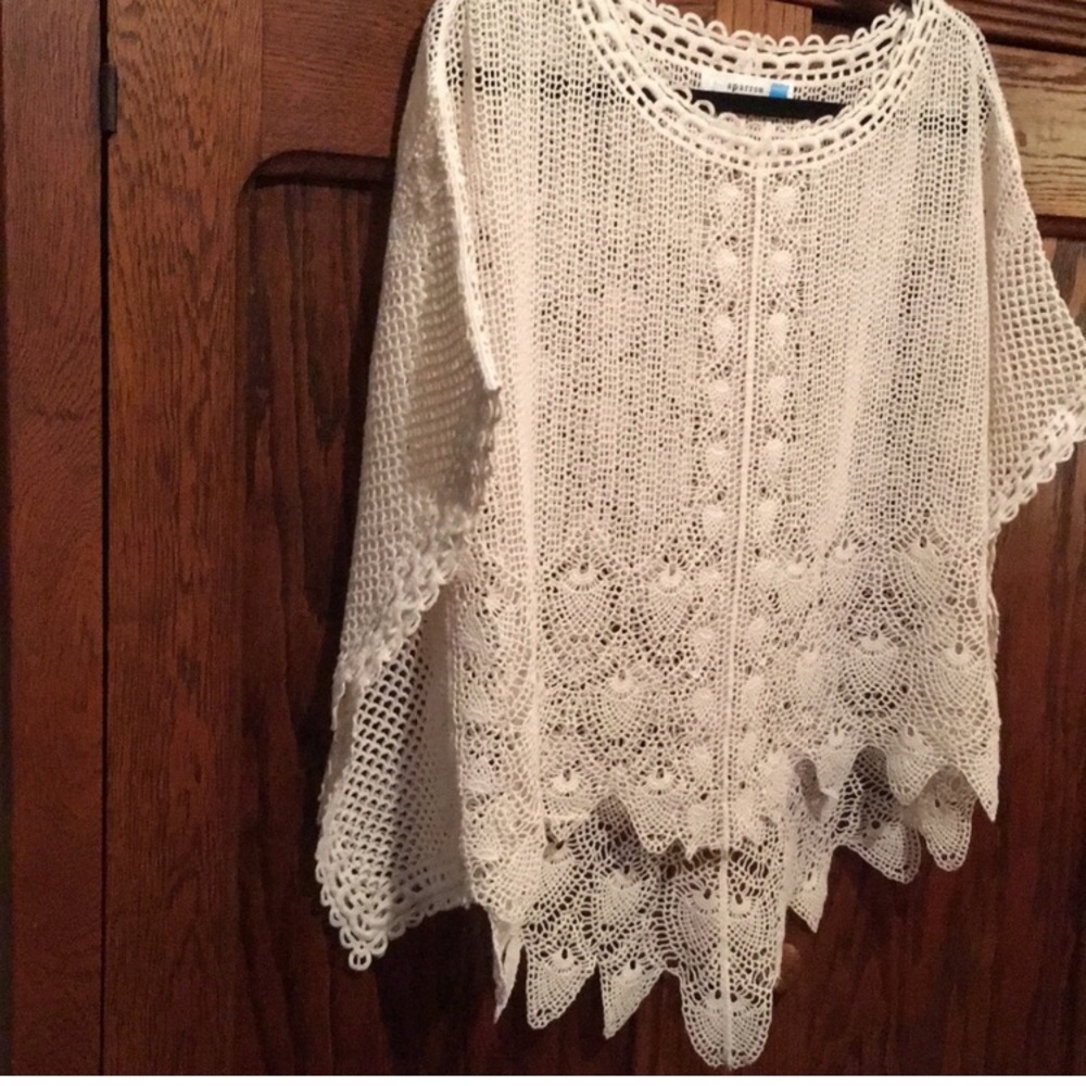 ANTHROPOLOGIE Sparrow Cotton Lace Poncho NWOT - Picture 7 of 10